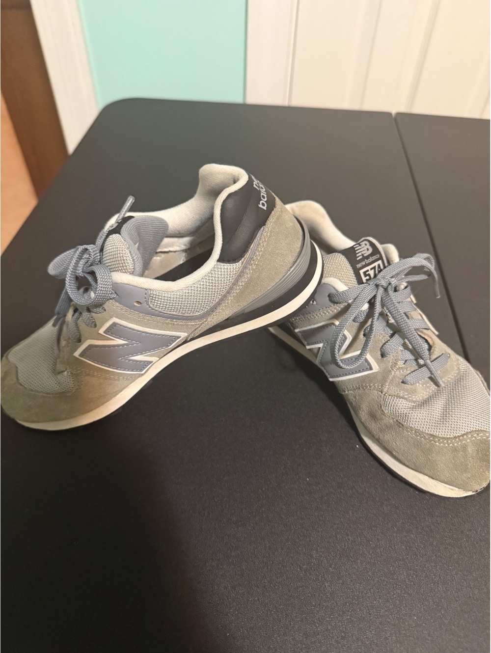 New Balance 574 Gray Suede and Mesh Sneakers Size 4.5 US Women's